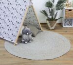 Faro Jute Silver Round Rug