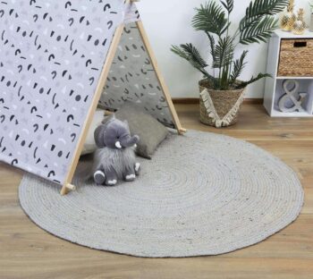 Faro Jute Silver Round Rug