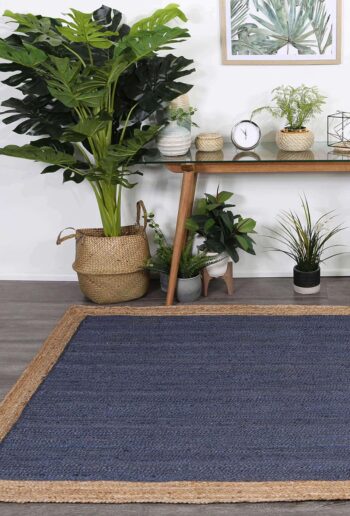 Faro Navy Centre Jute Rug
