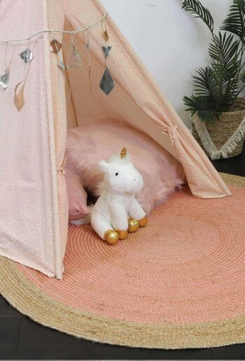 Faro Pink Centre Jute Round Rug