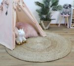 Faro Silver Jute Round Rug