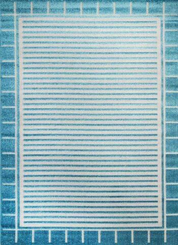 Fiesta Modern Collection F002a Blue Rug