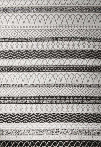 Fiesta Modern Collection F034a Light Grey/black Rug