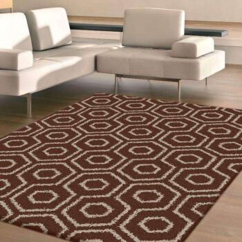 Hermitance Patterned Shag 046 Brown Rug