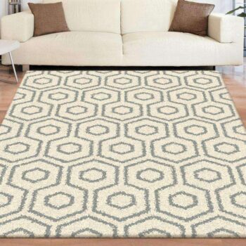 Hermitance Patterned Shag 046 Cream Rug