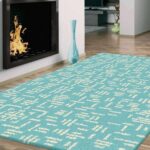 Hermitance Patterned Shag 920 Turquoise Rug