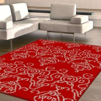 Hermitance Patterned Shag 922 Red Rug