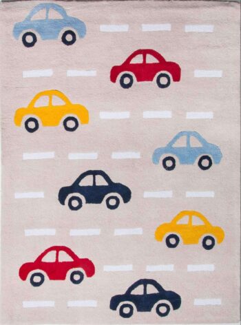 Imagine Kids Cars Beige Rug
