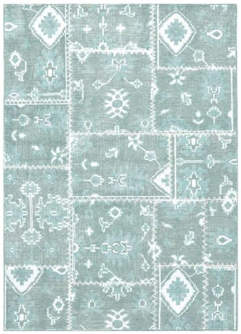 Kelim Antiquity Pure Wool Patchwork 910 Turquoise Rug