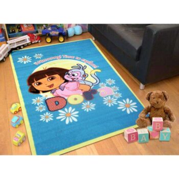 Kids Dora The Explorer Blue Fun Play Rug
