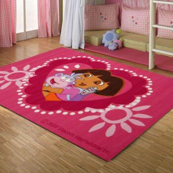 Kids Dora The Explorer Hearts Fun Play Rug