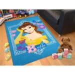 Kids Princess Belle Blue Fun Play Rug