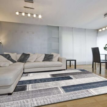 Kingston Modern Blue Textured Pile Rug