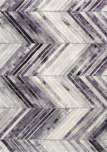 Kingston Purple Chevron Textured Pile Rug