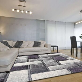 Kingston Purple Textured Pile Rug