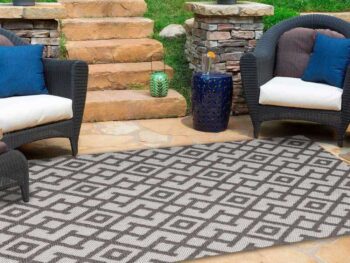 Landscape Grey Diamond Shaped Rug