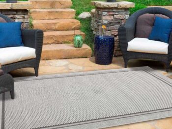 Landscape Light Gray Bordered Rug