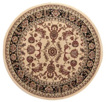 Lavish Traditional Collection 500 Cream/Black Round Rug