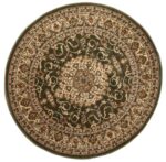 Lavish Traditional Collection 600 Green Round Rug