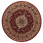 Lavish Traditional Collection 600 Red Round Rug