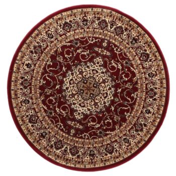 Lavish Traditional Collection 600 Red Round Rug