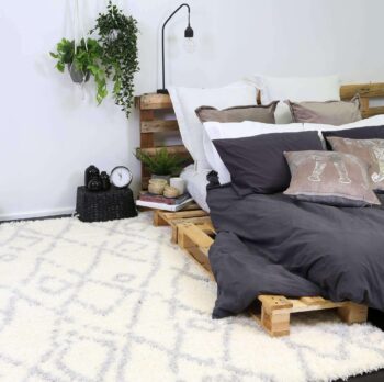 Moroccan Tribal Fes Pattern Cream Silver Rug