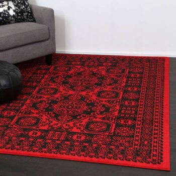 Nadia Afghan Traditional Red Rug