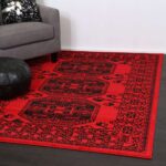 Nadia Red Afghan Traditional Rug