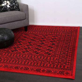 Nadia Traditional Afghan Red Rug