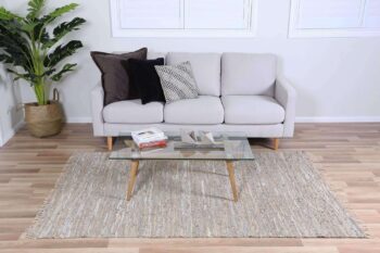 Nordic Modern Sage Leather Rug