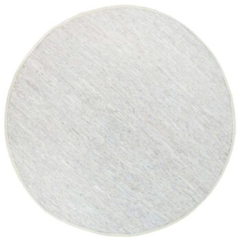 Nordic Modern White Leather Round Rug