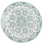 Paddington Aqua White Doily Kids Round Rug