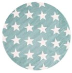 Paddington Aqua White Stars Kids Round Rug