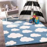 Paddington Blue and White Cloud Kids Rug