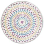 Paddington Multi and Pink Polka Dot Love Heart Kids Round Rug