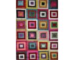 Pearl Stunning Retro Squares Pattern Multi Rug