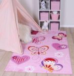 Poppins Kids Pink Butterfly Rug