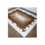 Premium Cowhide Patchwork White Brown Rug