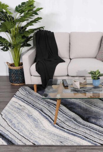 Rio Drift Blue Grey Rug