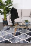 Rio Lattice Blue Grey Rug