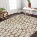 Skye Cream Shag Patterned Ikat Rug