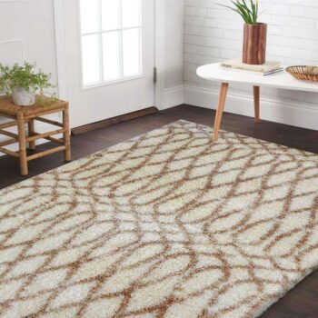 Skye Cream Shag Patterned Ikat Rug