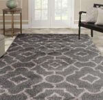 Skye Grey Shag Shape Patterned Ikat Rug