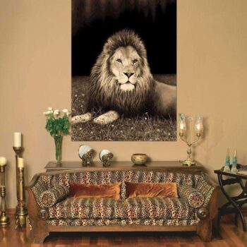 Swift Lion Picture Modern Brown Rug