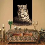 Swift Tiger Picture Modern Brown Rug