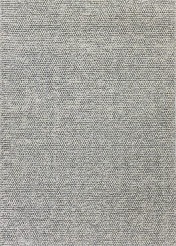 Tonal Textured Wool Silver Rug